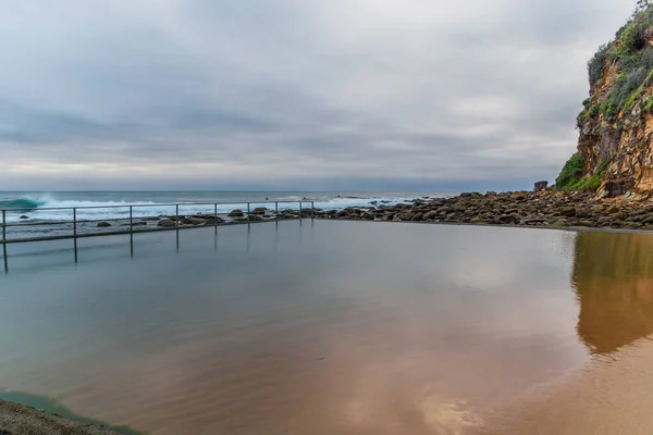 Overcast Start Day Sea Pool Macmasters Beach Central Coast Nsw — Stock Photo, Image