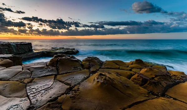 Estante Roca Paisaje Marino Tomado North Avoca Beach Costa Central — Foto de Stock