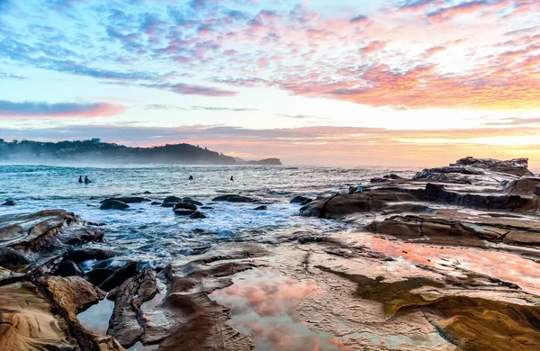 Felsiger Sonnenaufgang Avoca Beach Central Coast Nsw Australien — Stockfoto