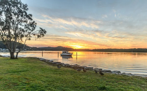 Sunrise Waterscape Reflections Bay Taken Woy Woy Nsw Australia — Stock Photo, Image