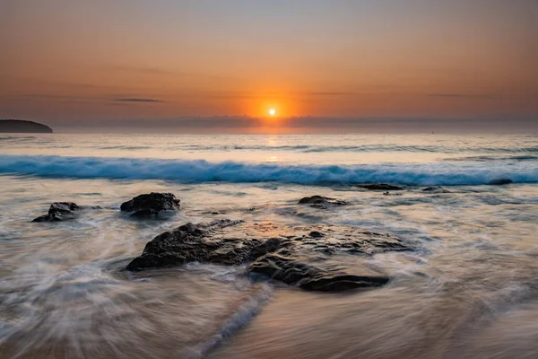 Capturing Sunrise Killcare Beach Central Coast Nsw Australia — Stock Photo, Image