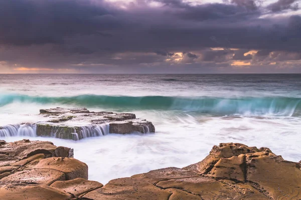 Nublado Amanecer Desde North Avoca Beach Costa Central Nsw Australia — Foto de Stock