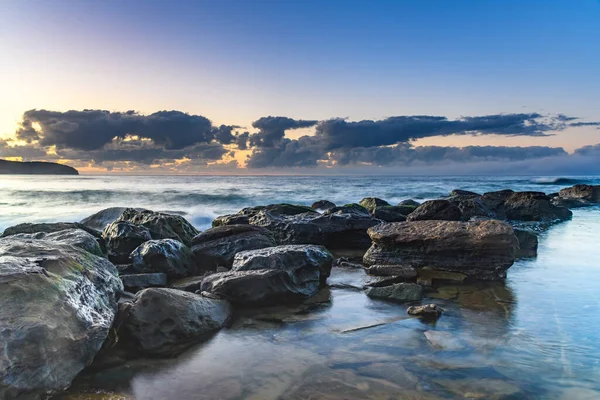 Paisaje Marino Amanecer Con Nubes Killcare Beach Costa Central Nsw — Foto de Stock