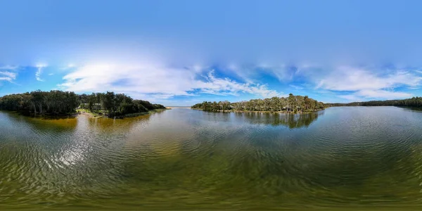 360 Stopni Panoramiczny Krajobraz Nad Laguną Copacabana Środkowym Wybrzeżu Nsw — Zdjęcie stockowe