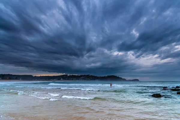 Nubes Mar Por Mañana Temprano Avoca Beach Costa Central Nsw — Foto de Stock