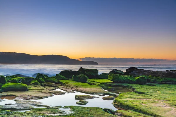 Sunrise Seascape New Rocks Uncovered Changed Landscape Beach Erosion Killcare — Fotografia de Stock