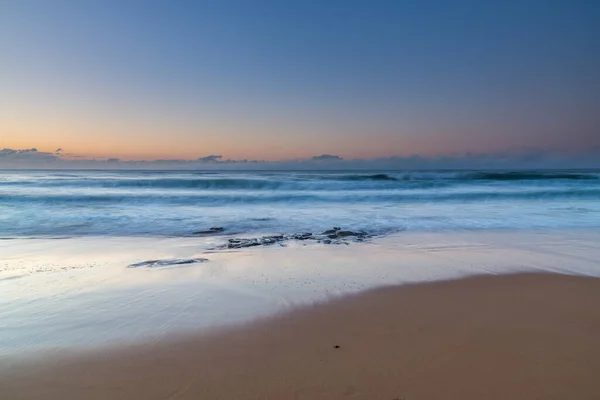 Napfelkelte Tengerpart Sziklák Fedetlen Megváltozott Táj Strand Erózió Killcare Beach — Stock Fotó