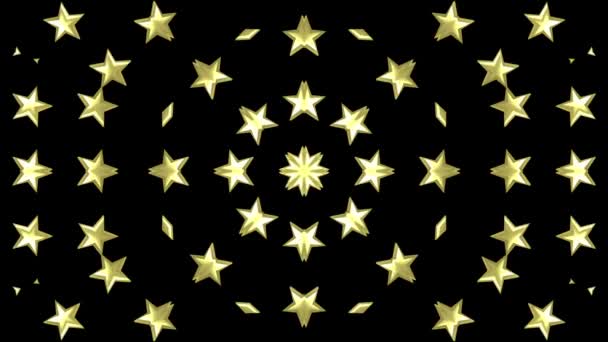 Étoiles rotation animation 3d fond boucle transparente — Video