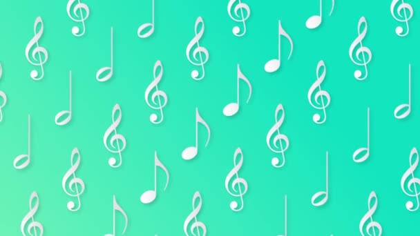 Music notes seamless pattern background. — Stock Video