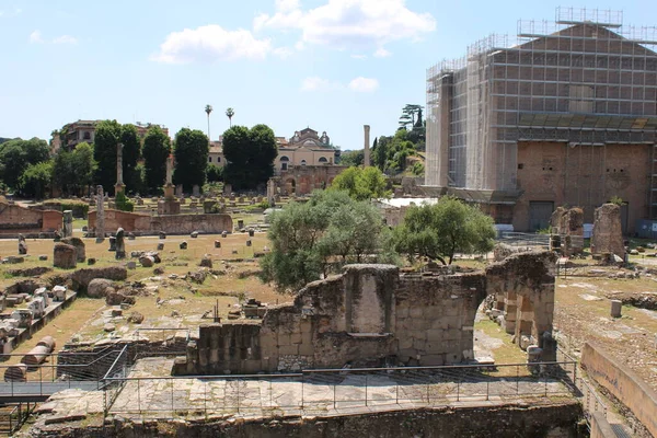 Famosos Fóruns Romanos Roma Centro Cidade Itália — Fotografia de Stock