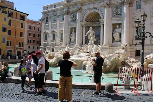 Famosa Fuente Trevi Roma Centro Ciudad Roma Italia — Foto de Stock