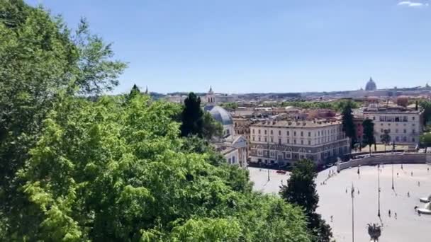 Piazza Del Popolo Ρώμη Κέντρο Της Πόλης Ρώμη Ιταλία — Αρχείο Βίντεο