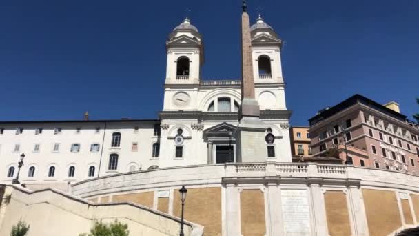 Célèbre Étape Historique Espagnol Trinita Dei Monti Dans Centre Ville — Video