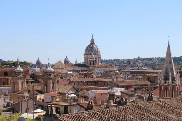 Střešní Pohled Centrum Říma Itálie Řím Historické Město Turistickou Atrakcí — Stock fotografie