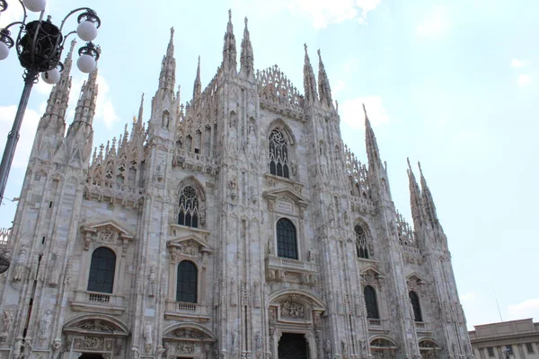 Piazza Del Duomo Відомий Дуомо Мілану Центрі Міста — стокове фото
