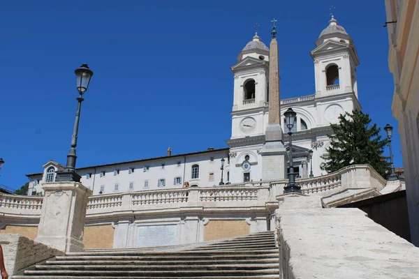 Słynny Punkt Orientacyjny Schody Hiszpańskie Piazza Spagna Rzym Itally — Zdjęcie stockowe