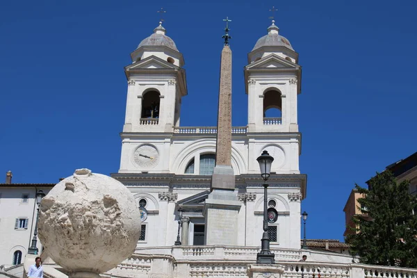 Słynny Punkt Orientacyjny Schody Hiszpańskie Piazza Spagna Rzym Itally — Zdjęcie stockowe