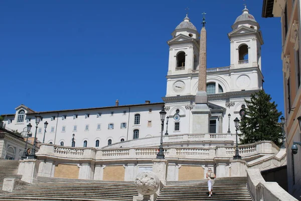 Słynny Punkt Orientacyjny Schody Hiszpańskie Piazza Spagna Rzym Itally — Zdjęcie stockowe