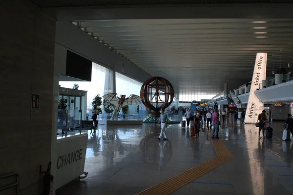 Leonardo Vinci Roma Aeroporto Internacional Fiumicino Roma Roma Itália Data — Fotografia de Stock