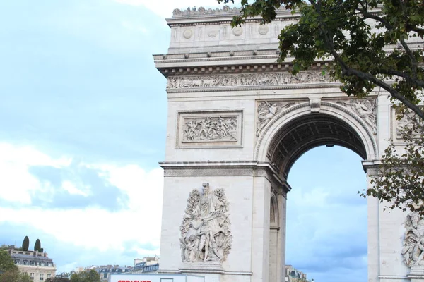 Paris Fransa Nın Ünlü Zafer Kemeri — Stok fotoğraf