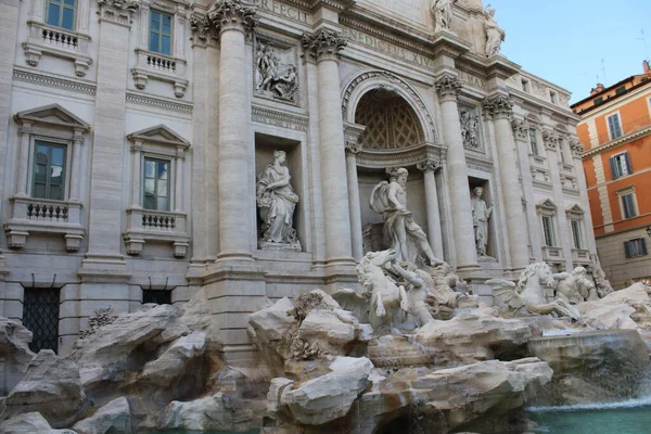 Fontaine Trevi Point Repère Célèbre Rome Italie — Photo