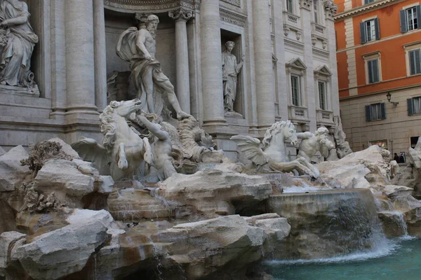 Fontanna Trevi Słynny Zabytek Rzymie Włochy — Zdjęcie stockowe