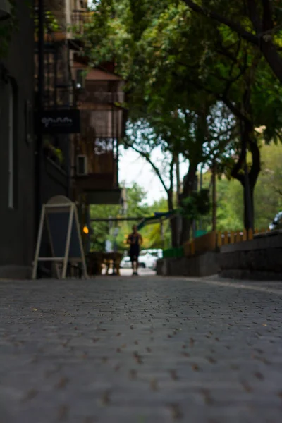 Piedras Pavimentación Gris Cerca Del Café — Foto de Stock