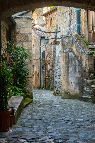 Streets Buildings Little Medieval Town Sorano Tuscany Italy — Stock Photo, Image