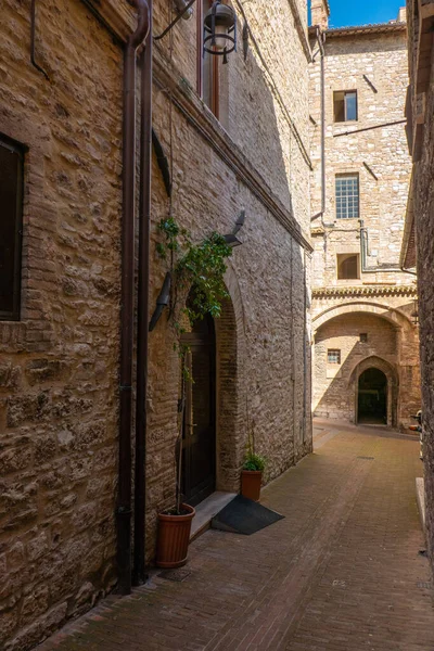 Street Little City Assisi Umbria Italy Summer Sunny Day — Stock Photo, Image