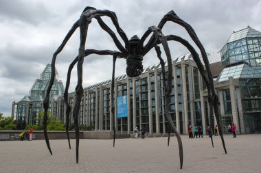 Kanada Ulusal Galerisi 'nin önündeki Maman heykeli Ottawa, Ontario, Kanada