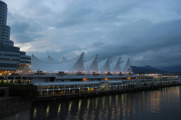 Vancouver Limanının Gece Görüntüsü Vancouver British Columbia Kanada — Stok fotoğraf