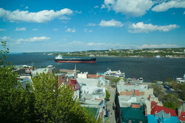 Blick Von Oben Auf Einen Öltanker Auf Dem Saint Laurent — Stockfoto