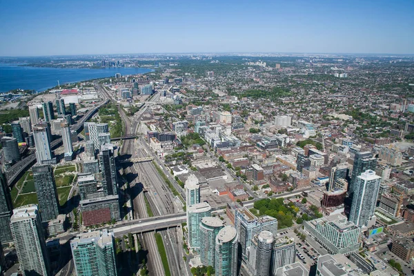 Paisaje Urbano Escénico Toronto Desde Cima Torre Ontario Canadá —  Fotos de Stock