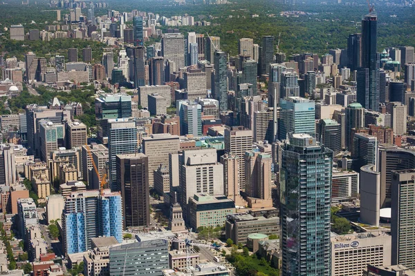 Toronto manzaralı şehir manzarası Cn Tower 'ın tepesinden, Ontario, Kanada