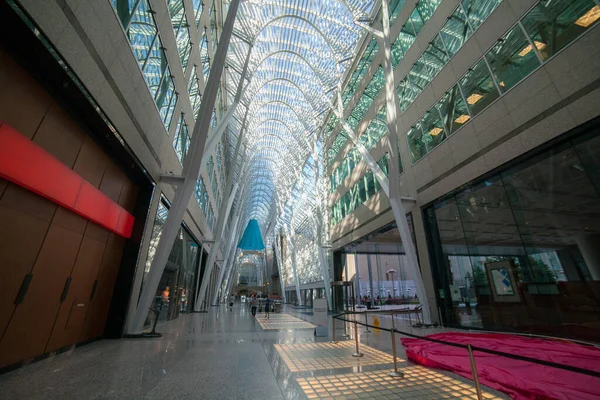Espaços Dentro Edifícios Que Fazem Caminho Rota Pedonal Toronto Ontário — Fotografia de Stock