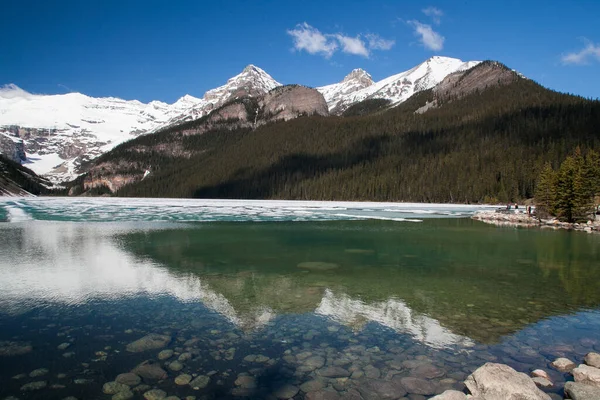 Wspaniały Malowniczy Krajobraz Jeziora Louise Banff National Park Alberta Kanada — Zdjęcie stockowe