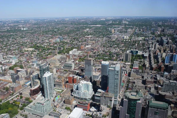 Landschaft Von Torontos Gebäuden Und Dem Ontariosee Vom Tower Toronto — Stockfoto