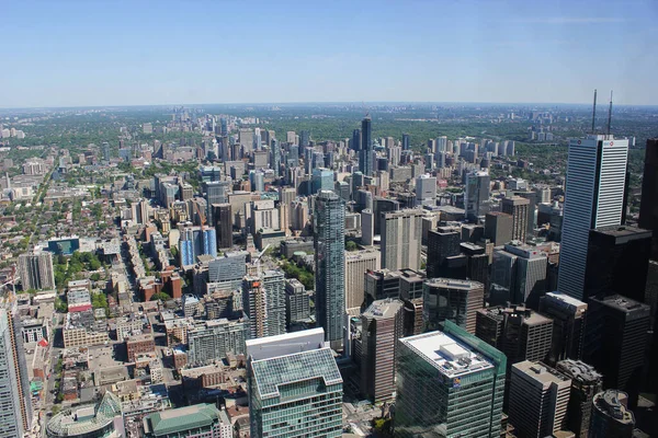 Landschaft Von Torontos Gebäuden Und Dem Ontariosee Vom Tower Toronto — Stockfoto