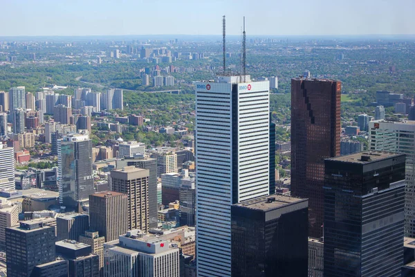 Landschaft Von Torontos Gebäuden Und Dem Ontariosee Vom Tower Toronto — Stockfoto