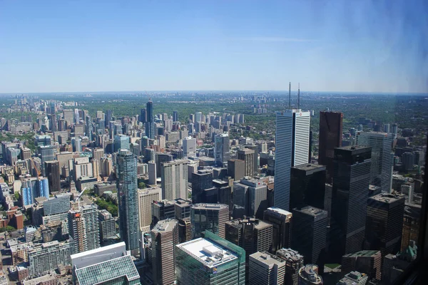 Landschaft Von Torontos Gebäuden Und Dem Ontariosee Vom Tower Toronto — Stockfoto