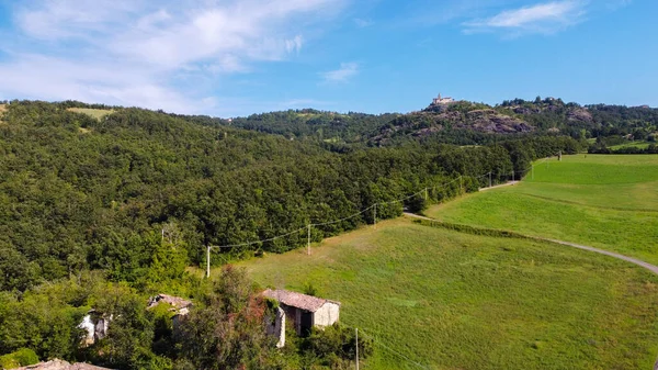 Vista Aérea Bosques Prados Appennini Hills Itália — Fotografia de Stock