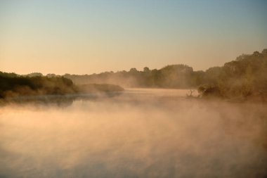 Nehrin üzerinde sisli bir sabah.