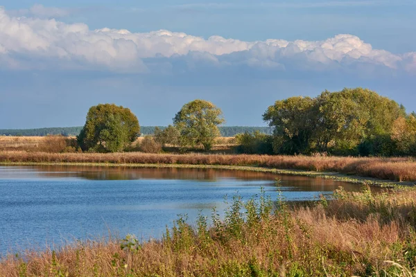 Sonbahar gölünde sıcak bir gün.