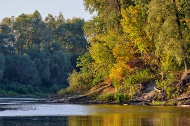 Göl üzerinde sonbahar şafak.