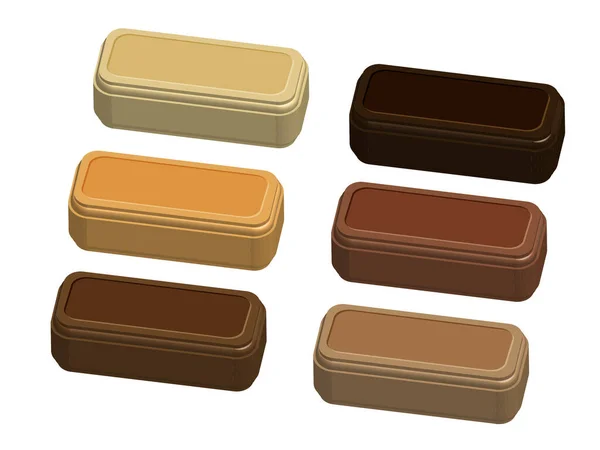 Morceaux Chocolat Isolés Sur Fond Blanc — Image vectorielle