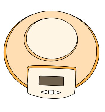 Soluk turuncu elektronik mutfak, diyet pulları. 