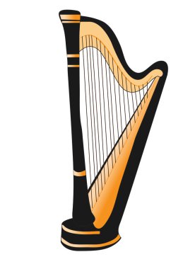 Beyaz arkaplanda arp, basit vektör illüstrasyonu 