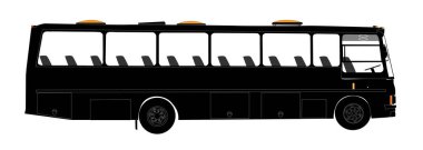 Orta büyüklükteki bir otobüsün ayrıntılı silueti