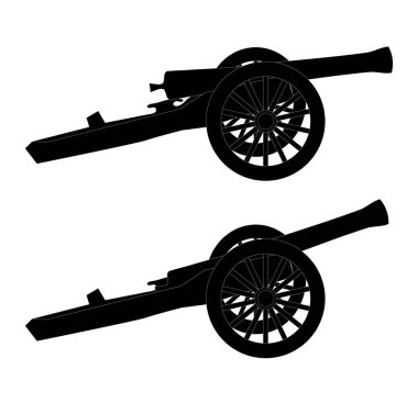 Eski tarz topların siluetleri