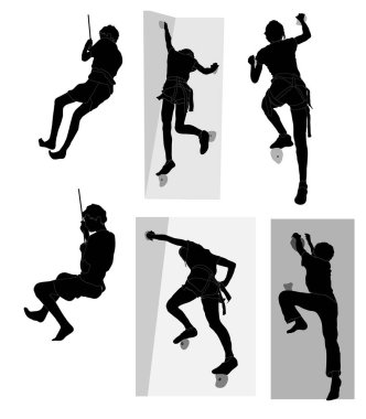 Kaya tırmanışı ve ipten inen insanlar serisi